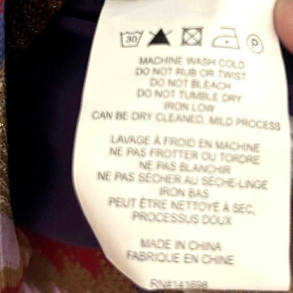 Ramy Brook Laura Knit Zigzag Metallic Tiered Mini Dress V-Neck Medium NEW - Picture 8 of 9